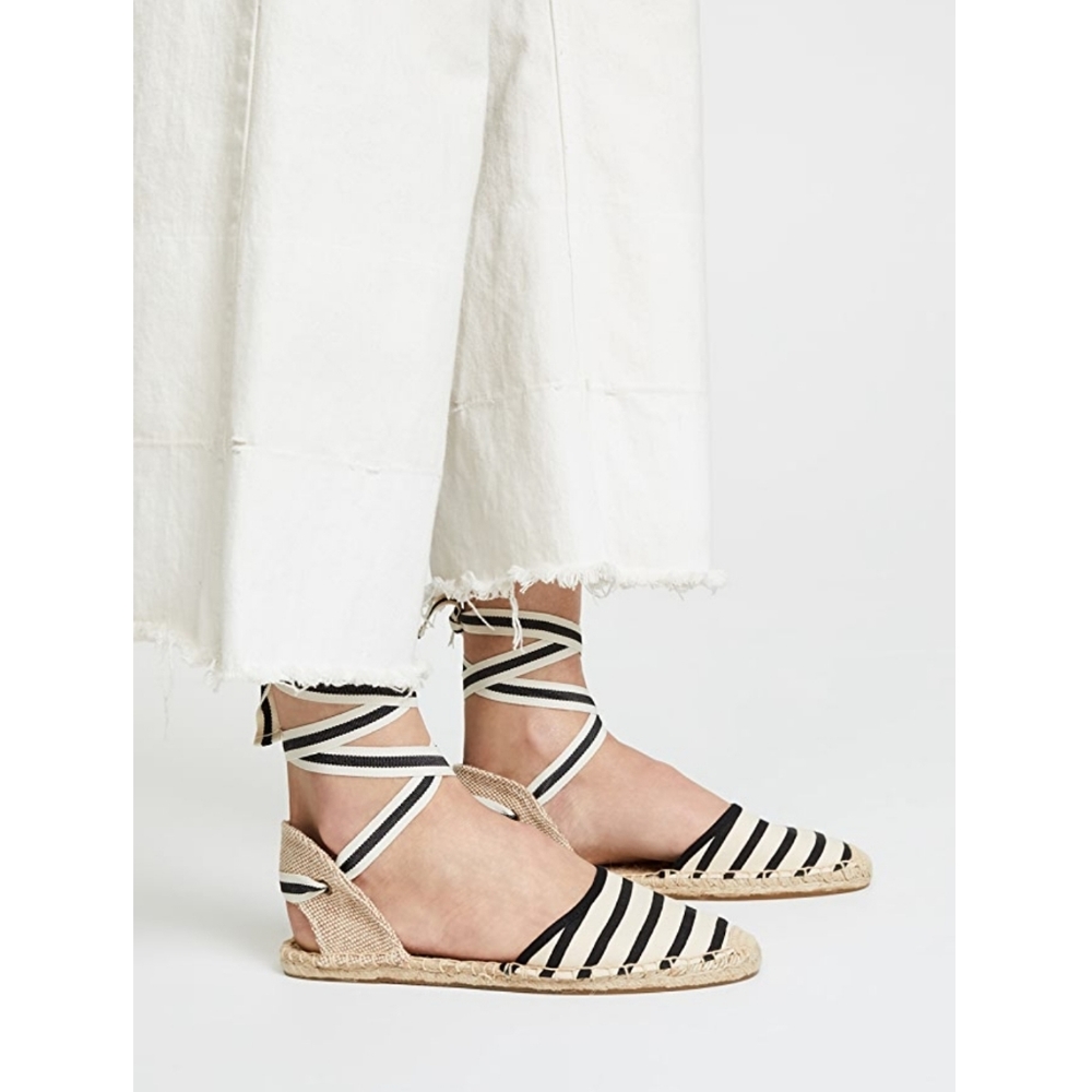 Chic Soludos Striped Ankle Tie Espadrilles - Picture 4 of 16